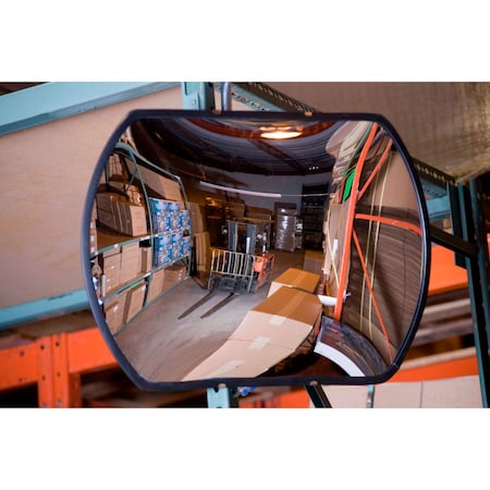Global Industrial Roundtangular Acrylic Convex Mirror, Indoor, 24x36,160, Viewing Angle 670552